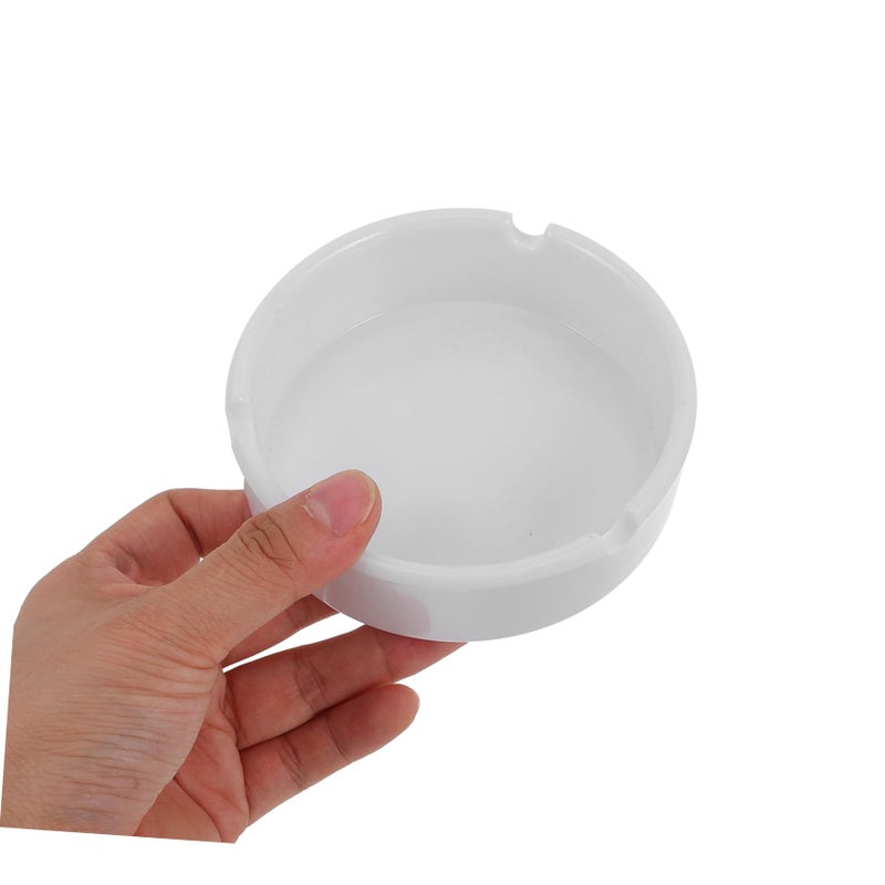 2 Pcs White Break Resistant Ashtrays For Indoor Home Office Restaurant Table Decor - Image 4