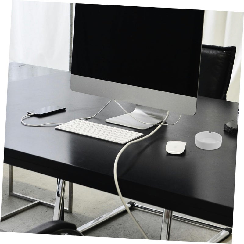 2 Pcs White Break Resistant Ashtrays For Indoor Home Office Restaurant Table Decor - Image 5
