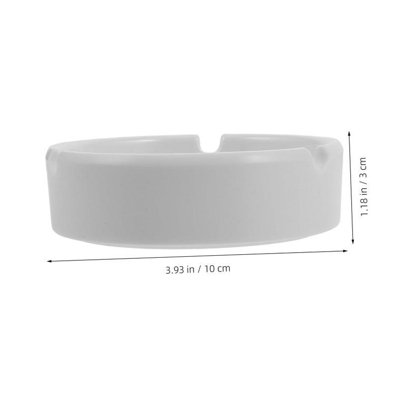2 Pcs White Break Resistant Ashtrays For Indoor Home Office Restaurant Table Decor - Image 3