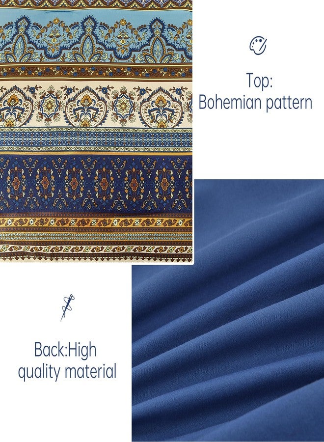 Cottolester Boho Comforter Set California King Size 8 Pieces,Brown Blue Bohemian Comforter Paisley Striped Bed in A Bag,Soft Microfiber Bedding Set for All Season - Image 4