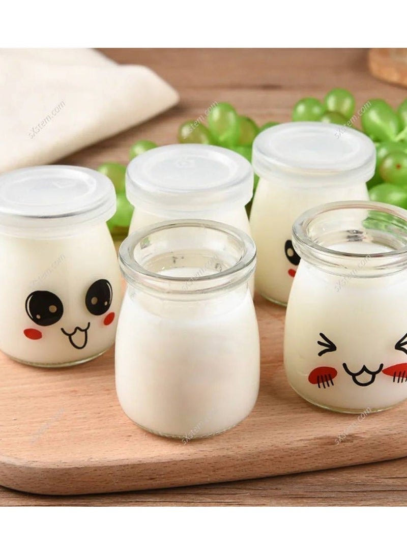 Glass yogurt cup with airtight plastic cover (6 cups) - Image 4