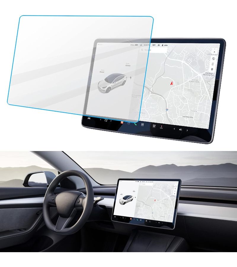 واقي شاشة عالي الدقة يناسب لـ Tesla Model 3 Y مقاس 15 بوصة لشاشة التحكم المركزية في السيارة فيلم للملاحة - Image 1