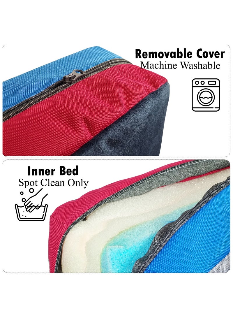 أن ان سي بيتس سرير للحيوانات الأليفة مصنوع من إسفنج الذاكرة، مريح ومناسب لجميع السلالات، مرتبة للكلاب للاستخدام في القفص والسفر والأرضية، سرير تقويمي للحيوانات الأليفة مع تبريد وتدفئة مزدوج الجوانب 101 سم (أزرق) - Image 3