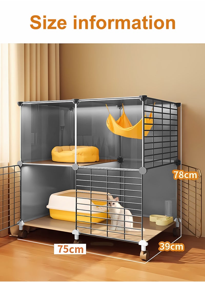 Kidle - Cat Cage Household Indoor Small Cat Villa Cat House Cat Bed Cat Litter Box Integrated Does Not Occupy Space - Image 1