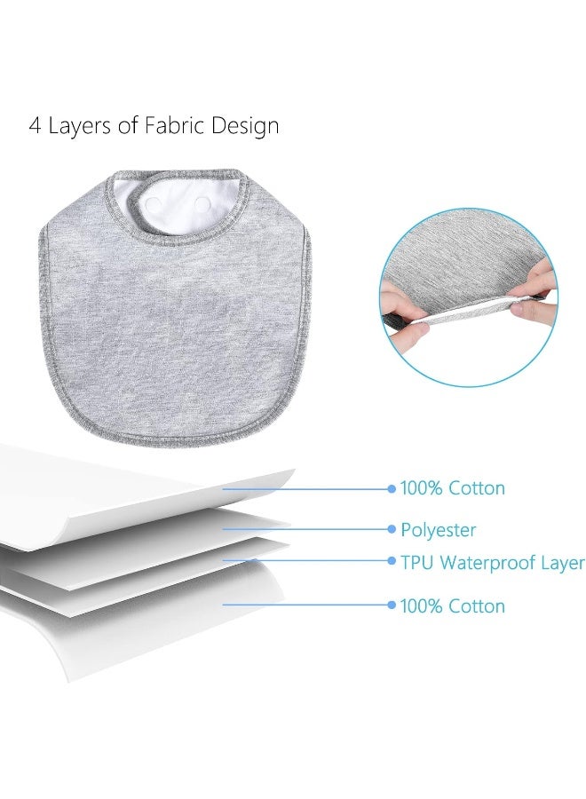 Hakochia Waterproof Baby Bibs Organic Cotton Super Soft and Absorbent With Adjustable Snap for Baby Boys and Girls - Image 2