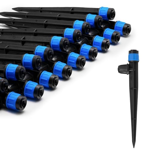 La Farah Drip Irrigation Emitters for 1/4" Tubing: Adjustable 360 Degree Water Flow Drippers with Lock Barbed - Drip Spray Emitters Parts for Garden Watering System (25pcs) - Image 1