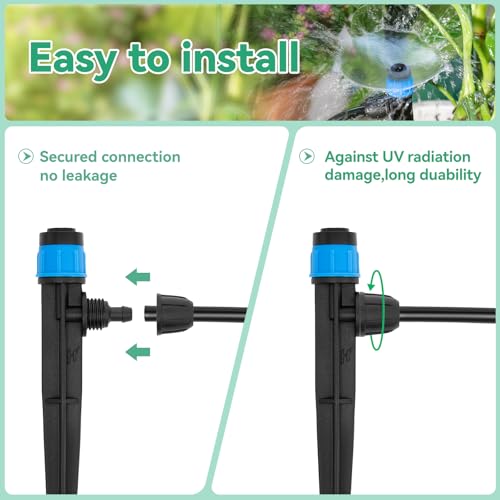 La Farah Drip Irrigation Emitters for 1/4" Tubing: Adjustable 360 Degree Water Flow Drippers with Lock Barbed - Drip Spray Emitters Parts for Garden Watering System (25pcs) - Image 3