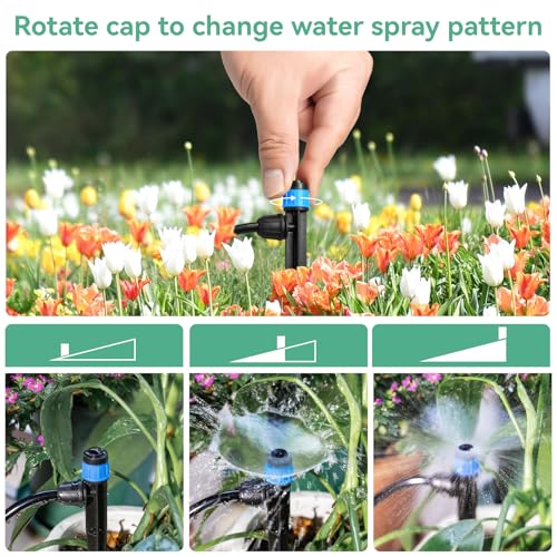 La Farah Drip Irrigation Emitters for 1/4" Tubing: Adjustable 360 Degree Water Flow Drippers with Lock Barbed - Drip Spray Emitters Parts for Garden Watering System (25pcs) - Image 4