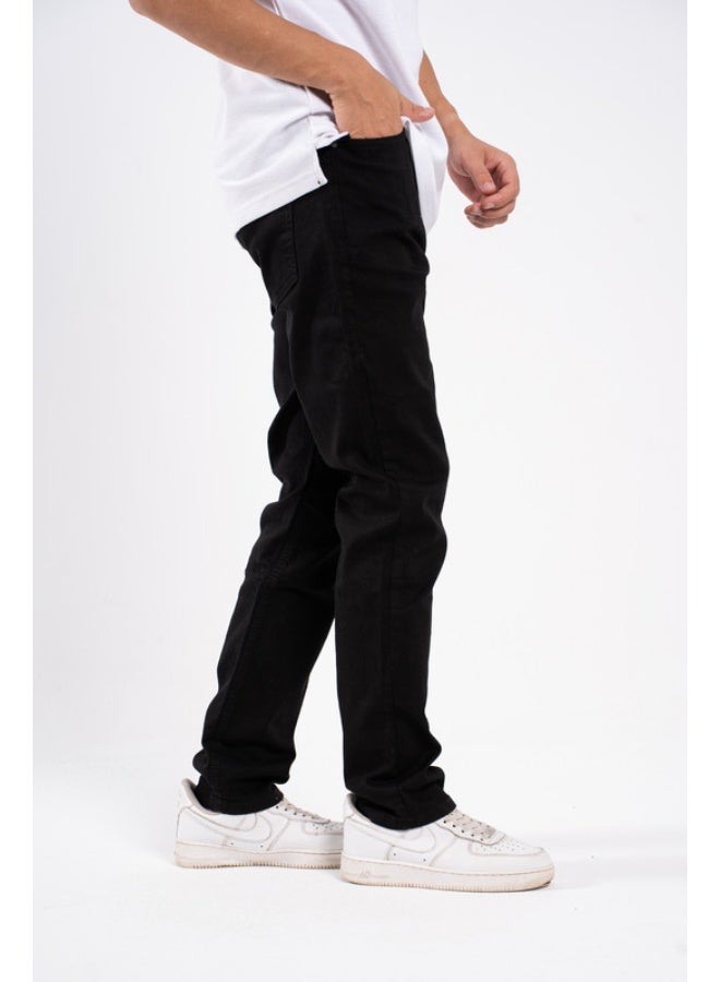 Men Dark Black Pants - Image 2
