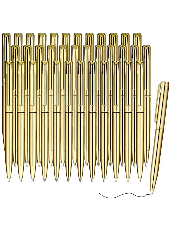 Teling 36 Pcs Small Ballpoint Pen Mini Pens Bulk 4 Inch Short Small Pens Tiny Pen Ink Ballpoint Pens For Notebook Notepads School Office(Gold)  - Image 1