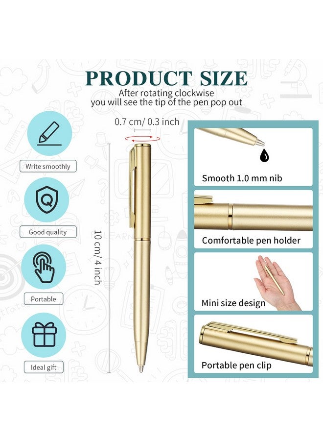 Teling 36 Pcs Small Ballpoint Pen Mini Pens Bulk 4 Inch Short Small Pens Tiny Pen Ink Ballpoint Pens For Notebook Notepads School Office(Gold)  - Image 2
