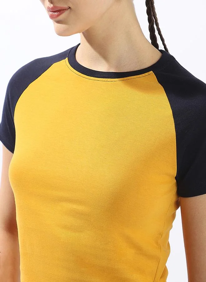 HIGH STAR Women's Multicolour 100% Cotton Printed Slim Fit T-Shirt