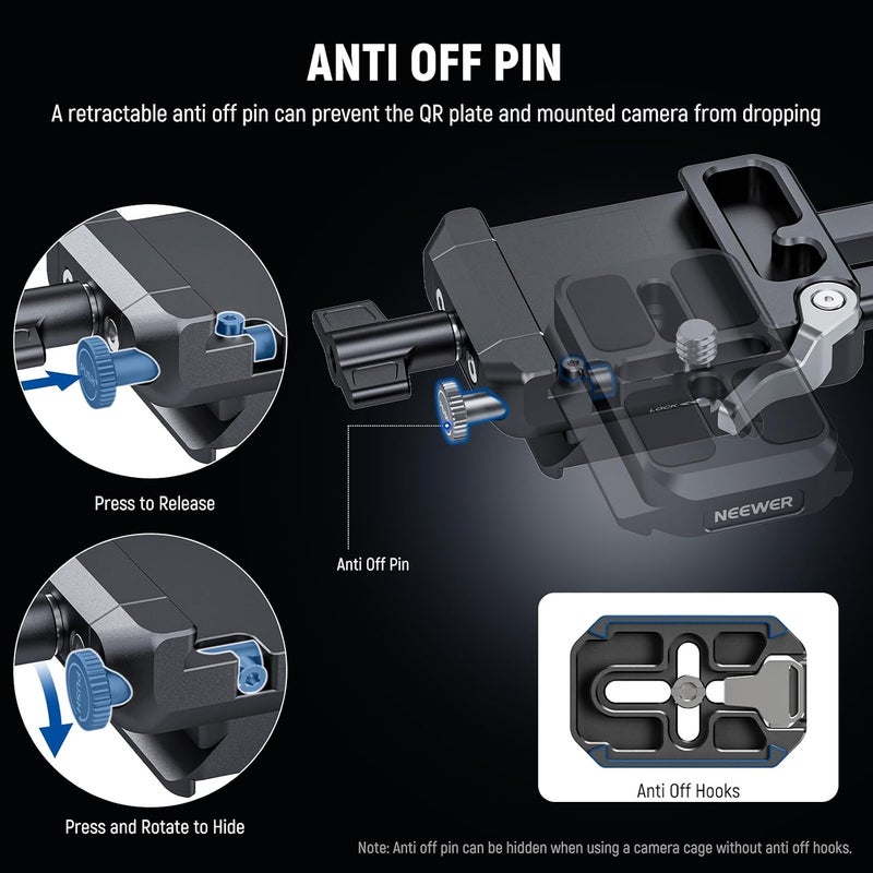 V Mount Battery Plate with Arca Type Quick Release Plate, Foldable V Lock Mounting Adapter for PS099E, Compatible with Camera Cage Video Rig Accessories DJI RS4 RS3 Gimbal, PS015 PRO - Image 4