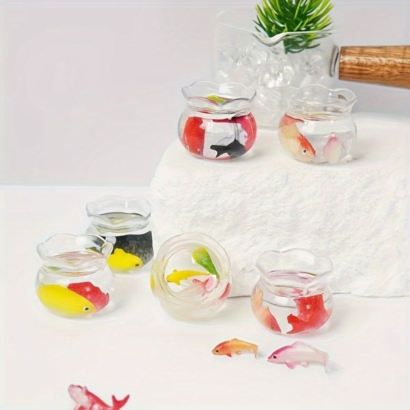 2 Pieces Simulated Mini Koi Fish Tank Models Home Decoration Vase - Image 2