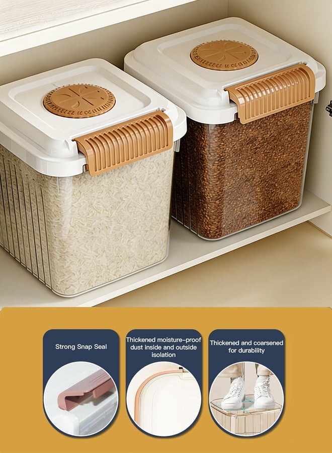 Insect And Moisture Resistant Rice Storage Container,Flip Cover  Food Grade Rice Box ,Rice Dispenser With Measuring Cup,Airtight Rice Container Sealed Food Storage Container, Food Cereal Container Bins Household For Kitchen Pantry Organization,Suitable For Flour, Miscellaneous Grains, Rice, Pet Food - Bpa-Free Pet, Slim Space-Saving 10l/20l - Image 4