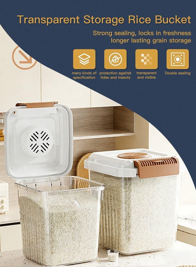 Insect And Moisture Resistant Rice Storage Container,Flip Cover  Food Grade Rice Box ,Rice Dispenser With Measuring Cup,Airtight Rice Container Sealed Food Storage Container, Food Cereal Container Bins Household For Kitchen Pantry Organization,Suitable For Flour, Miscellaneous Grains, Rice, Pet Food - Bpa-Free Pet, Slim Space-Saving 10l/20l - Image 2