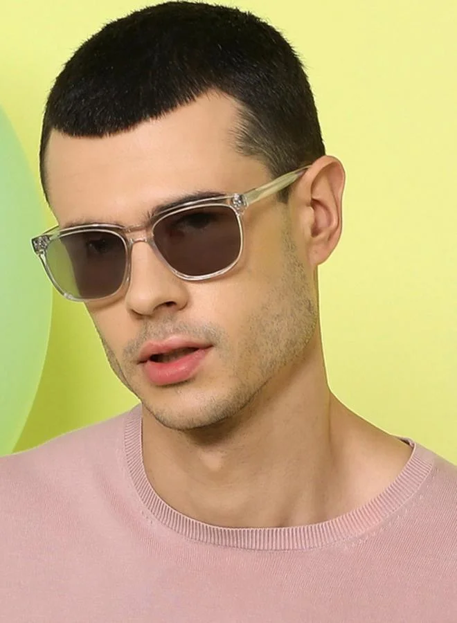 John Jacobs John Jacobs | UV Protection Sunglasses For Men &amp; Women | Transparent Silver Mirror Gradient Full Rim large (Size-55) JJ S11767-C5-Pack of 1