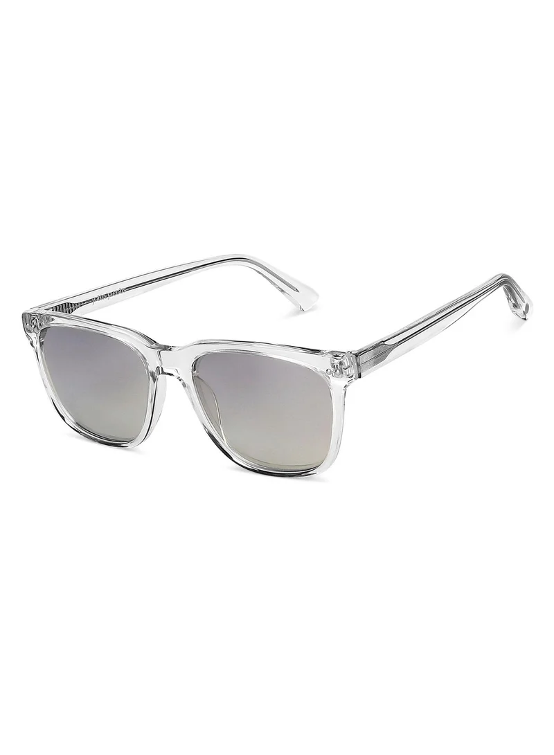 John Jacobs John Jacobs | UV Protection Sunglasses For Men &amp; Women | Transparent Silver Mirror Gradient Full Rim large (Size-55) JJ S11767-C5-Pack of 1