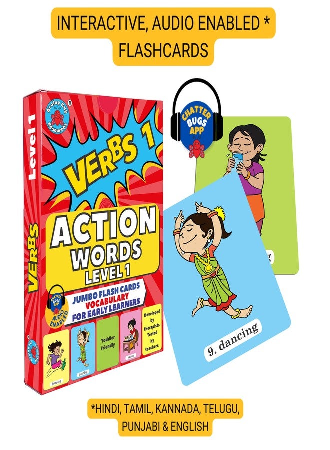 Brainy Bug Resources مجموعة كلمات الحركة من Brainy Bug Resources مع ميزة الصوت عبر التطبيق | 164 كلمة حركة | 30 فعلًا في جمل | 60 فعلًا - زمن الماضي وزمن المستقبل - Image 2