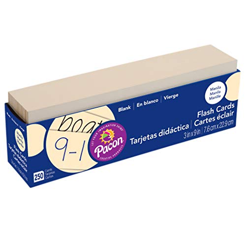 Pacon® PAC74100 Blank Flash Cards, 3" x 9", Manila, Pack of 250 - Image 2