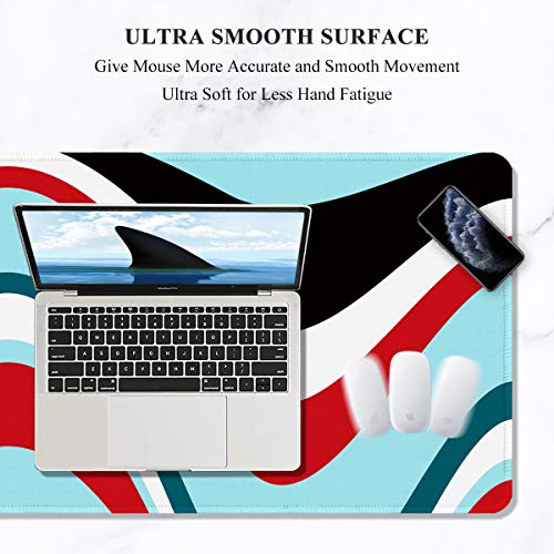 Auhoahsil Large Mouse Pad, Full Desk XXL Extended Gaming Mouse Pad 35" X 15", Waterproof Desk Mat w/Stitched Edge, Non-Slip Laptop Computer Keyboard Mousepad for Office & Home, Colorful Marble Design - Image 3