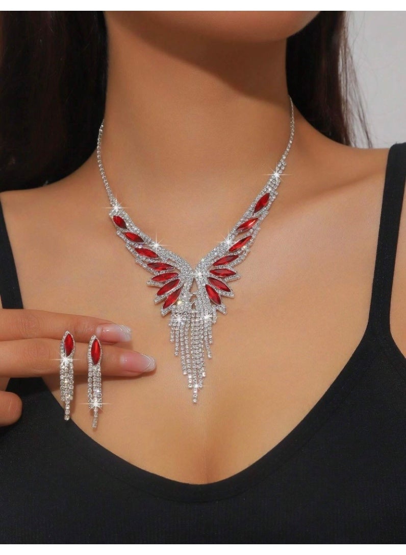 JewelryPalace Amazing Trendy Women's Zirconia Necklace And Earrings Jewellery Set  - Image 1