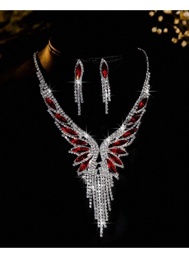 JewelryPalace Amazing Trendy Women's Zirconia Necklace And Earrings Jewellery Set  - Image 2