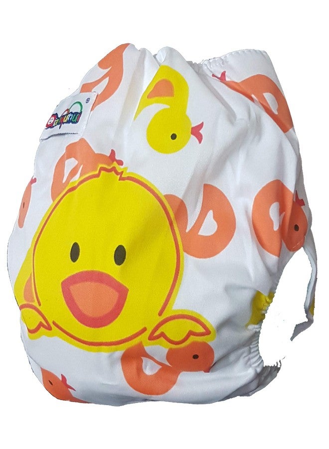 Mopslik Unisex-Printed Reusable Adjustable Washable Cloth Diapers With 4 Layered Insert (Duck) - Image 4