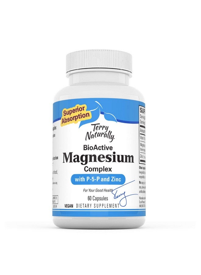 Terry Naturally Bioactive Magnesium Complex 60 Capsules Vitamin B6 Zinc  Magnesium Supplement Supports Heart Health Nongmo Gluten Free Kosher 60 Servings - Image 1