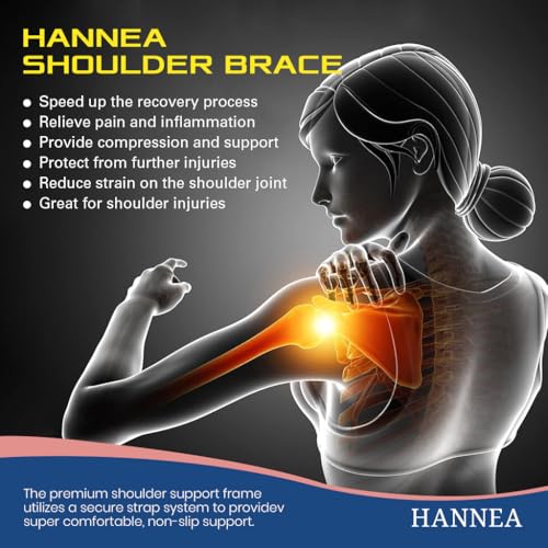 HANNEA Silicone Shoulder Brace For Women, Shoulder Compression Sleeve For Torn Rotator Cuff, AC Joint Pain Relief, Dislocated Sholder, Adjustable Fits Left And Right Arm, Pink - Image 4
