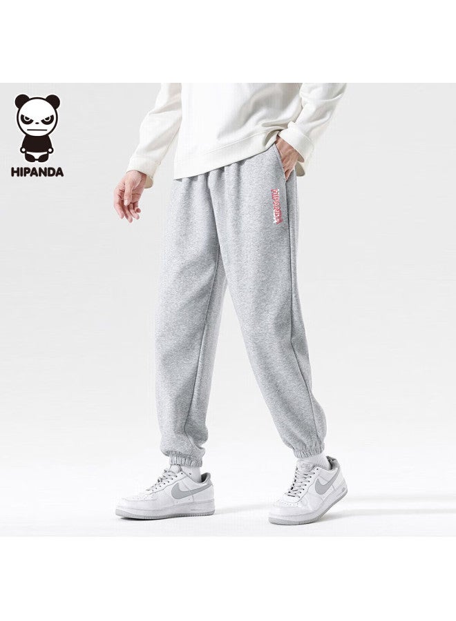 Hipanda o Panda Casual Pants For Men, Summer Loose-fit Joggers, Sports Trousers, Long Pants, Gray, Size M - Image 1