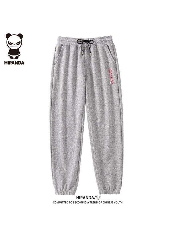 Hipanda o Panda Casual Pants For Men, Summer Loose-fit Joggers, Sports Trousers, Long Pants, Gray, Size M - Image 3