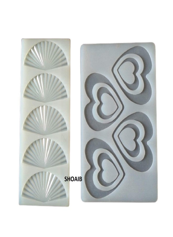 SHOAIB Fan & Heart Shape Chocolate Mould Cake GARNISHING Mould - Image 1