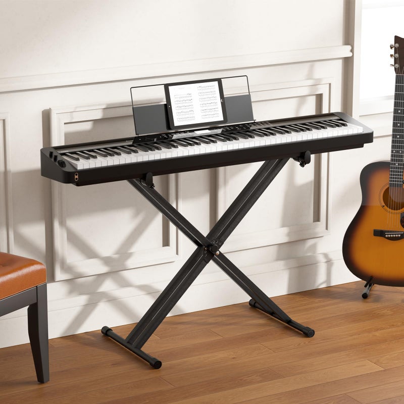 tipatyard Double-X Keyboard Stand, Portable Digital Piano Stand,Adjustable keyboard Music Stand for 54-88 key Electric Pianos - Image 2