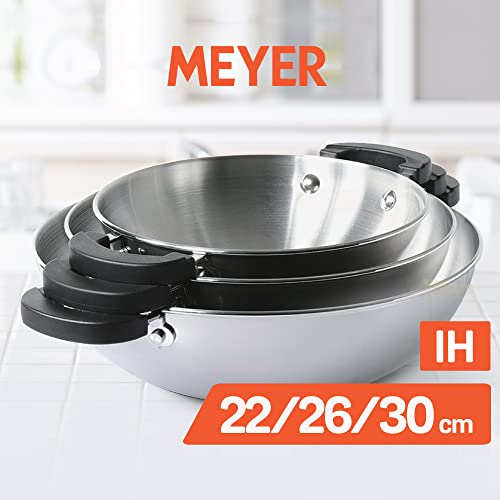Meyer Kitchen Hacks 3 Piece Nickel Free Stainless Steel Kadai Set | Stainless Steel Cookware Set | Steel Wok, Kadhai Set Combo Offer | Induction Cookware Set for Kitchen, Grey - Image 2