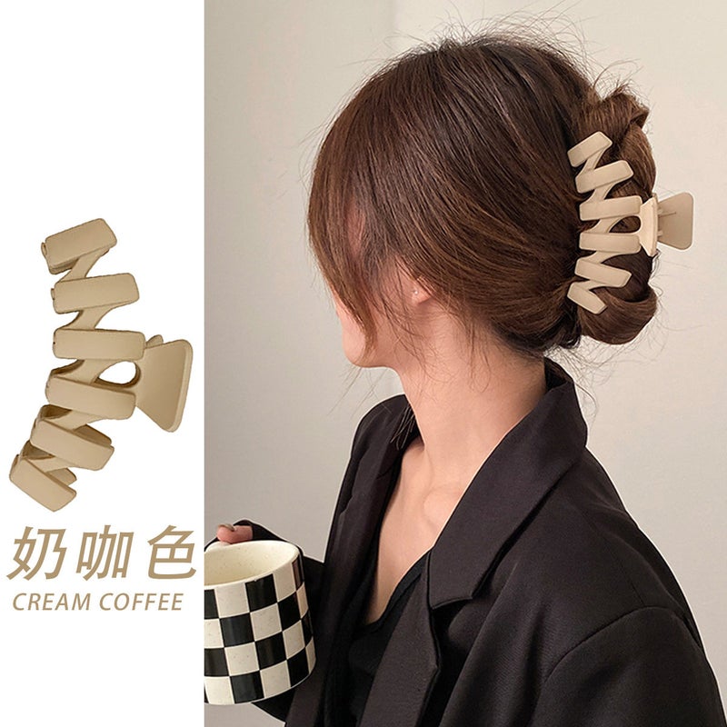 Elegant Wave Grab Clip Shark Clip Korean Style Hairpin Large Grab Clip Hair Accessories Advanced Sense Hairpin Headwear - Image 4