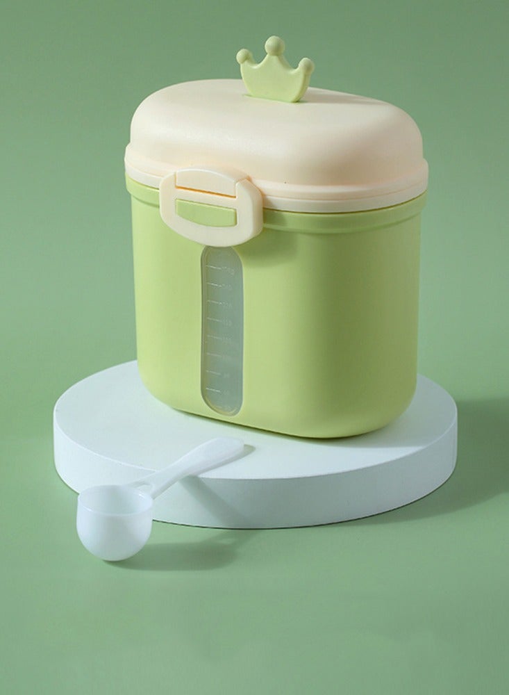 CityRiya-Long Baby Formula Dispenser, Formula Dispenser Container, Portable Milk Powder Container Formula Dispenser with Scoop, Formula Containers for Baby Infant Kids Snack Storage Container BPA Free (Green 360g) - Image 1