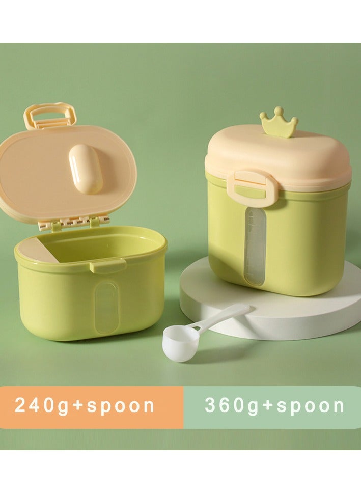 CityRiya-Long Baby Formula Dispenser, Formula Dispenser Container, Portable Milk Powder Container Formula Dispenser with Scoop, Formula Containers for Baby Infant Kids Snack Storage Container BPA Free (Green 360g) - Image 2