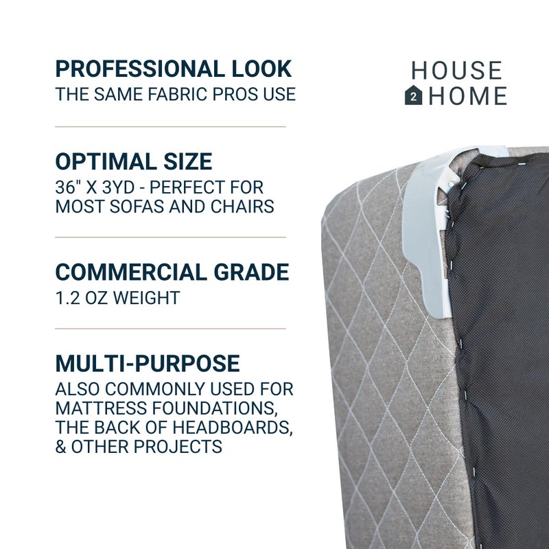 House2Home غطاء قماش أسود كامبريك بديلاً للأثاث 36 بوصة × 3 ياردة من هاوس2هوم - Image 3