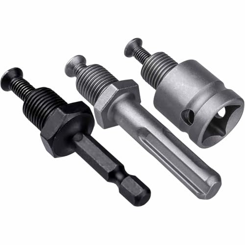 UPTODATETOOLS Up to Date Products & Tools 3 Pcs 1/2-20 UNF Mount Thread Drill Chuck Shank Adapter Set, SDS-Plus Shank for Rotary Hammer Drill | 1/4" Hex Shank for Impact Driver | 1/2" Drive Female Adapter for Air - Image 3