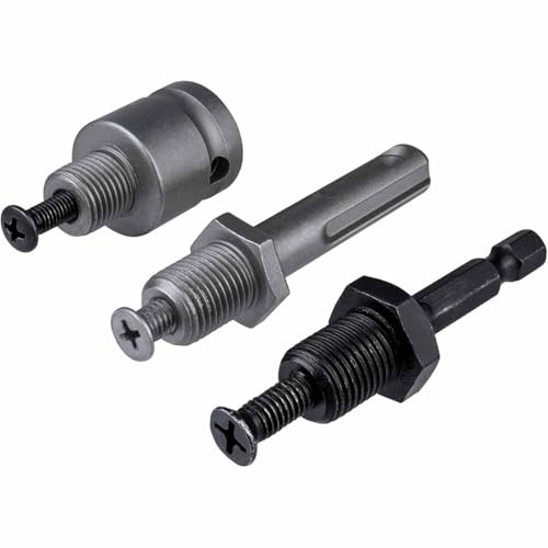 UPTODATETOOLS Up to Date Products & Tools 3 Pcs 1/2-20 UNF Mount Thread Drill Chuck Shank Adapter Set, SDS-Plus Shank for Rotary Hammer Drill | 1/4" Hex Shank for Impact Driver | 1/2" Drive Female Adapter for Air - Image 2