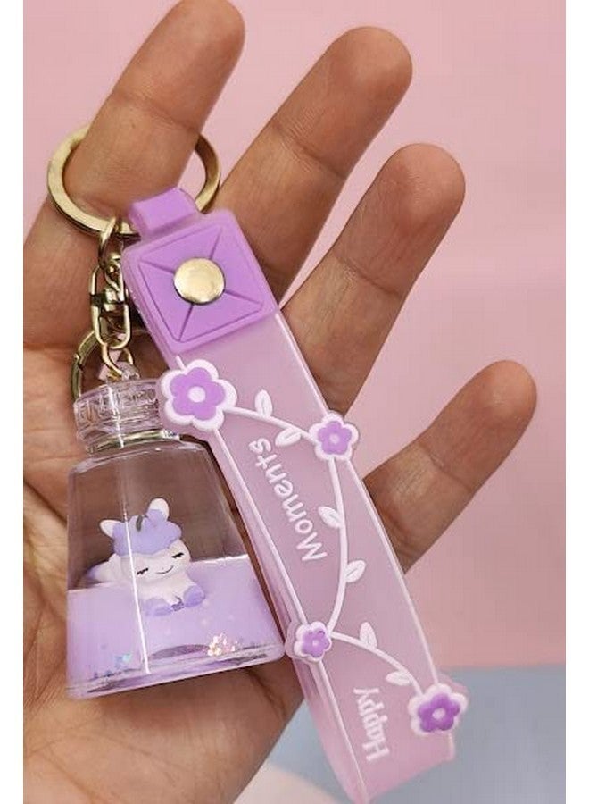 Tera13 حامل مفاتيح مائي بلاستيكي على شكل يونيكورن TERA 13 / حامل مفاتيح يونيكورن للأطفال / سلسلة مفاتيح يونيكورن / سلسلة مفاتيح بتصميم عشوائي للفتيات (عبوة من 1) ، متعدد الألوان - Image 3