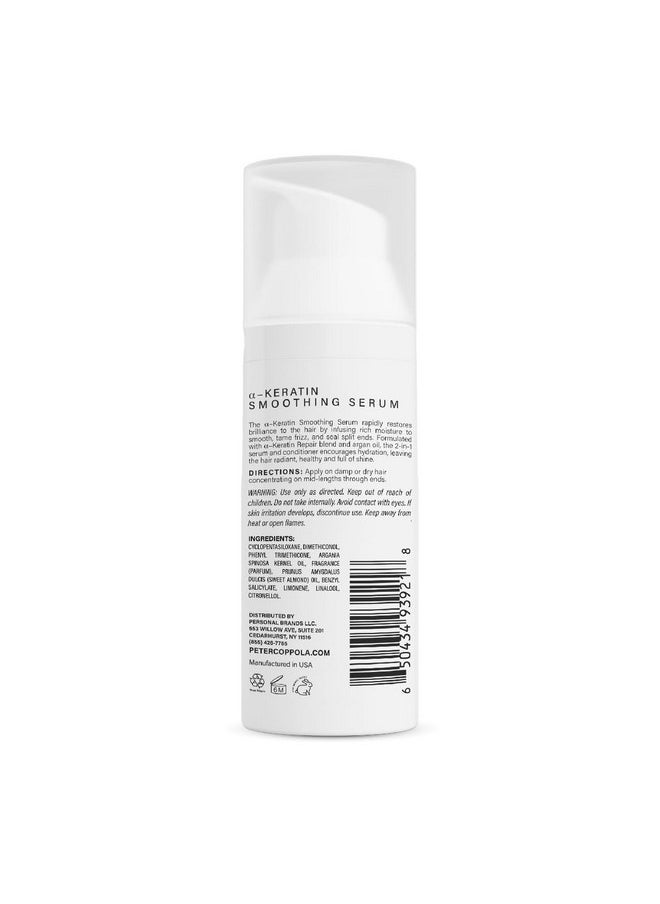 Peter Coppola A-Keratin Smoothing Serum - Lightweight Serum Adds Shine & Moisture To Frizzy And Damaged Hair - Hair Repair Serum With Argan Oil Conditions & Hydrates Frizz & Split Ends 1.69 Oz  - Image 1