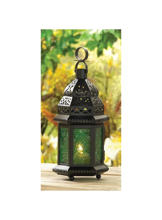 Accent Plus Green Glass Moroccan Lantern - Image 2