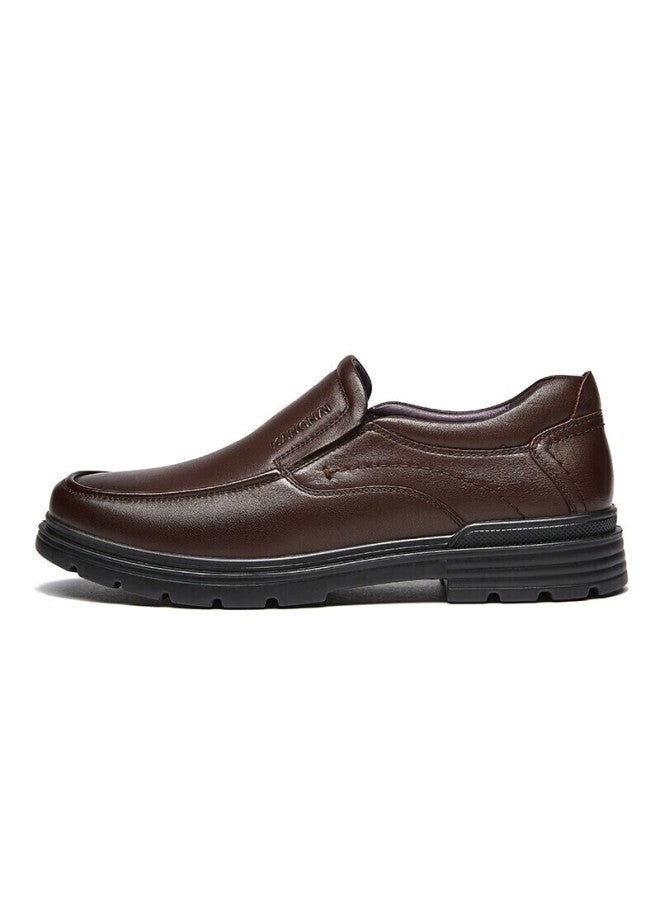 Connell Kangnai Men's Top-grain Leather Business Casual Slip-on Shoes, Genuine Leather Loafers For Office, Brown, Size 41 - Image 3