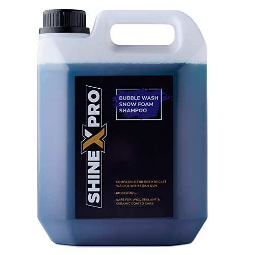 ShineXPro 2.7 Ltr Foam Car Wash Shampoo Concentrate - pH Neutral, Thick Suds With Shine Enhancing Formula - Bubblewash Snow Car Foam Shampoo That Works With Both Bucket Wash And Foam Cannon - Image 1