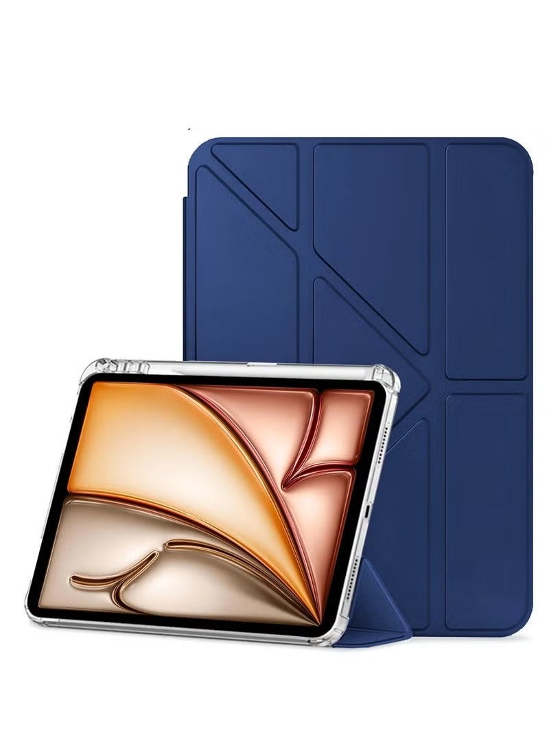TIGER Apple iPad Air 2025 (7th Generation) M3 13-inch Symmetry 360 Smart Folio Case – Auto Wake/Sleep, Leather Texture & Transparent Back, Pen Holder – Premium Protective Case for iPad Air – Navy Blue - Image 3