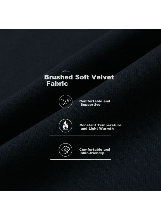Satchi Satchi Men's Double-sided Brushed Warmth Constant Temperature Casual Pants Men's Business Straight Pants Men's Autumn And Winter Collection Navy Blue 33 - Image 4