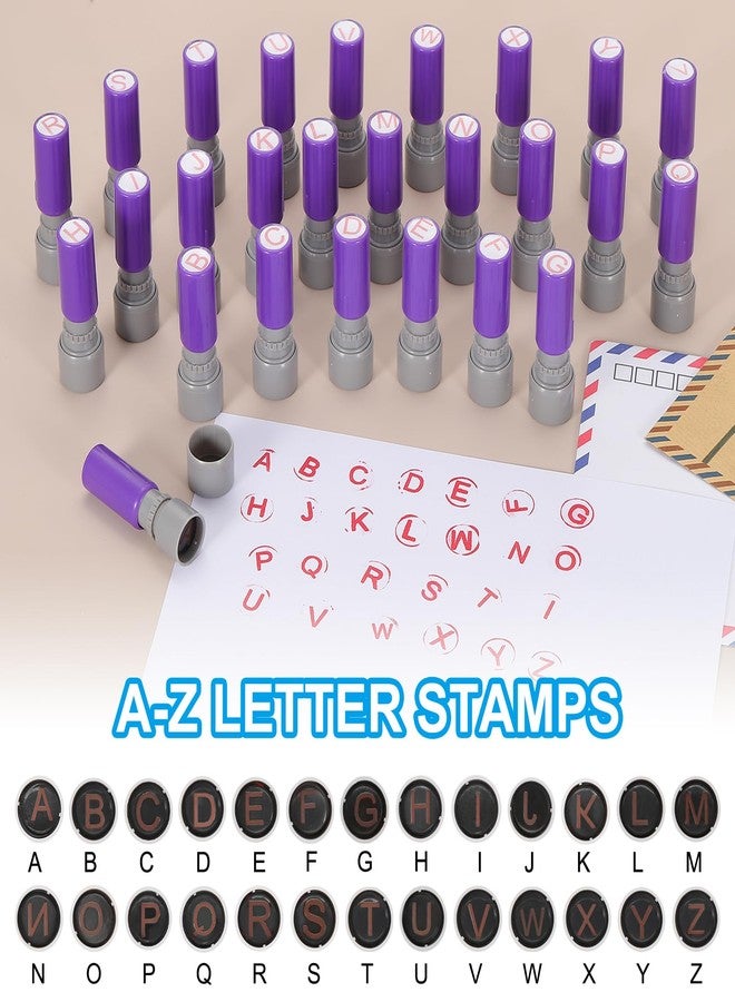 PATIKIL Letter Stamps Self Inking, Character J 7mm Alphabet Teacher Stamp Initial Stamp Mini Ink Stamp with Refill Ink for Class Notebook Scrapbooking DIY Craft, Purple Shell - Image 5