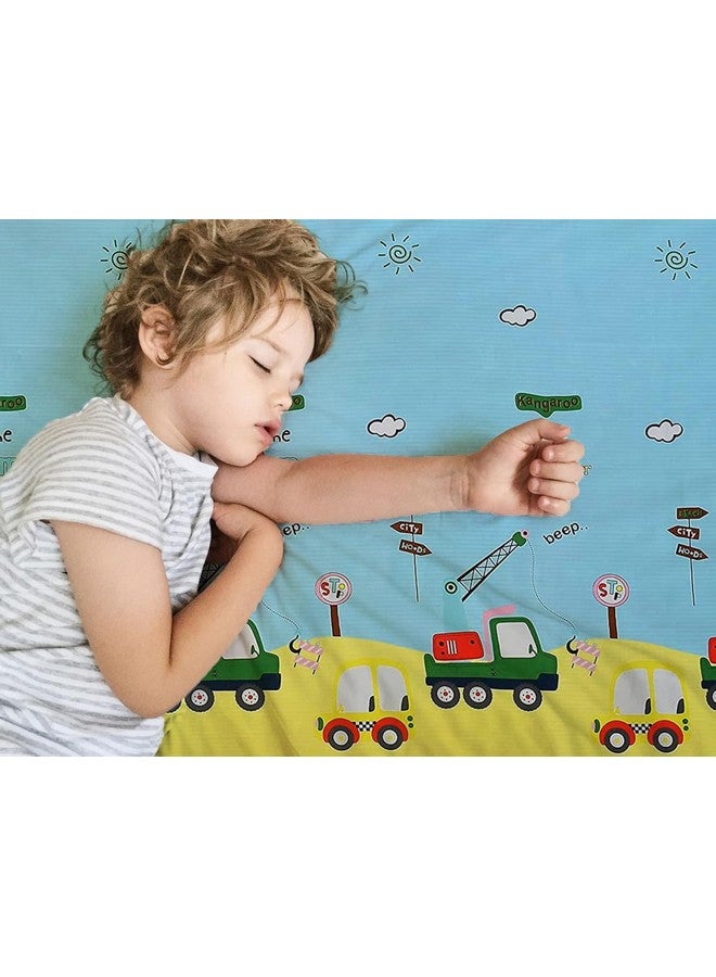 Filymore Kids bedsheets for Double Bed Made with Microfiber 240 TC Wrinkle Free Soft | Car bedsheet for Kids Queen Size (90x90 Inches/Boys Girls Room)(SkyBlue) - Image 3